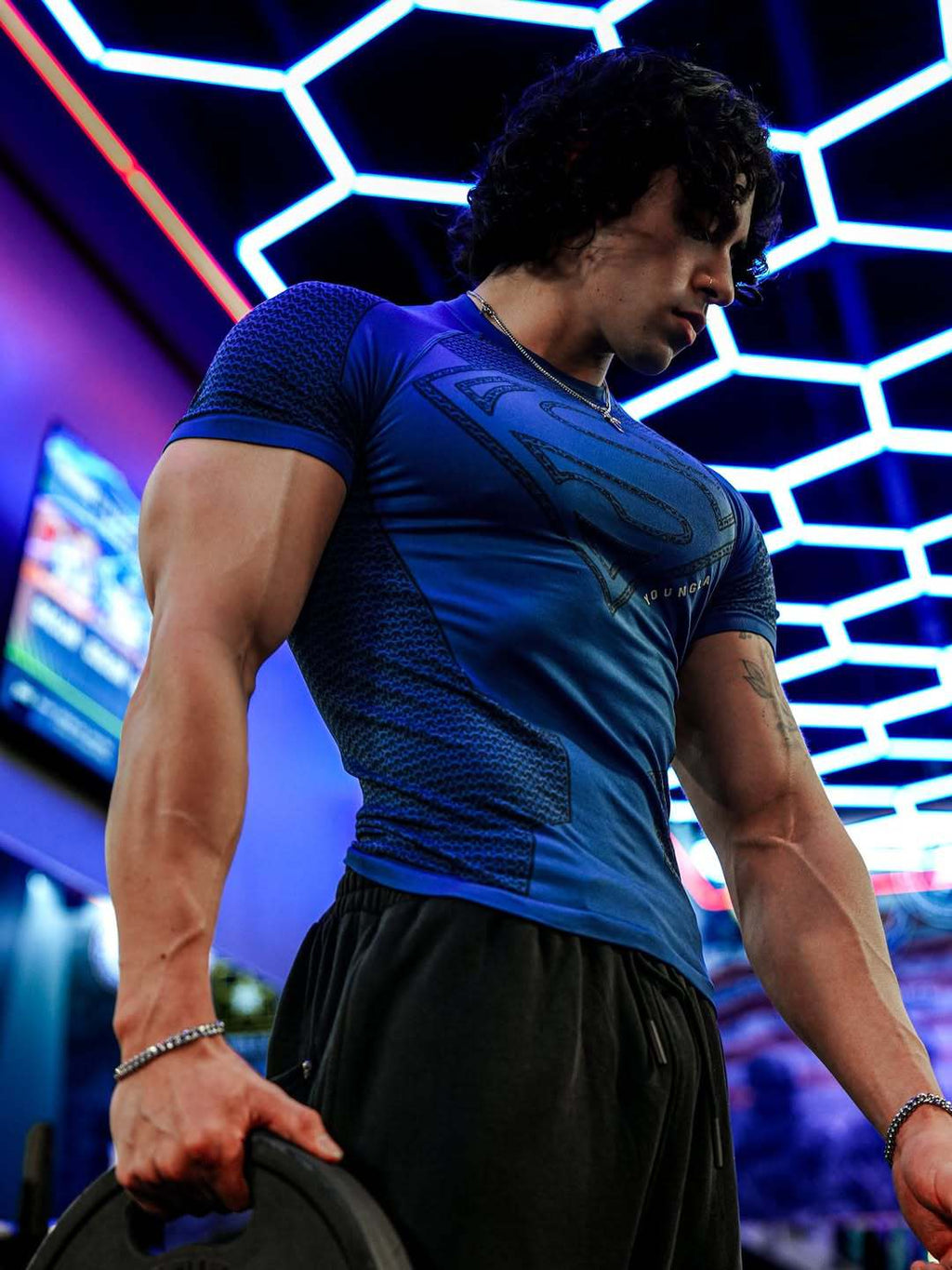 YOUNGLA 4117 Superman Compression Tees