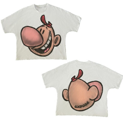 Y2K Cartoon- & Anime-Grafik Unisex Oversized Streetwear Baumwoll-T-Shirt