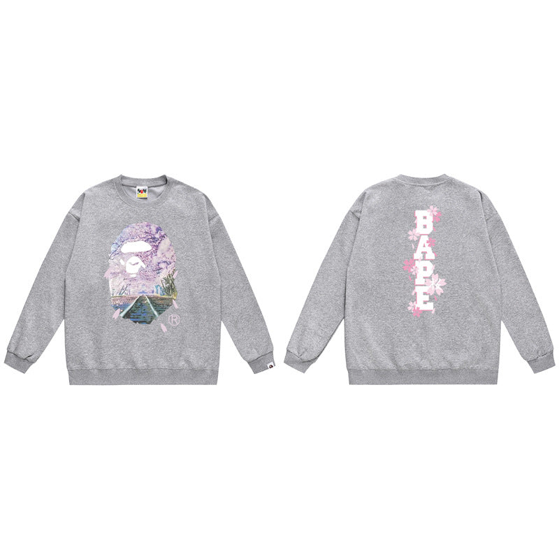 BAPE Ape Head Crewneck Sweatshirt Multi Print Streetwear Pullover
