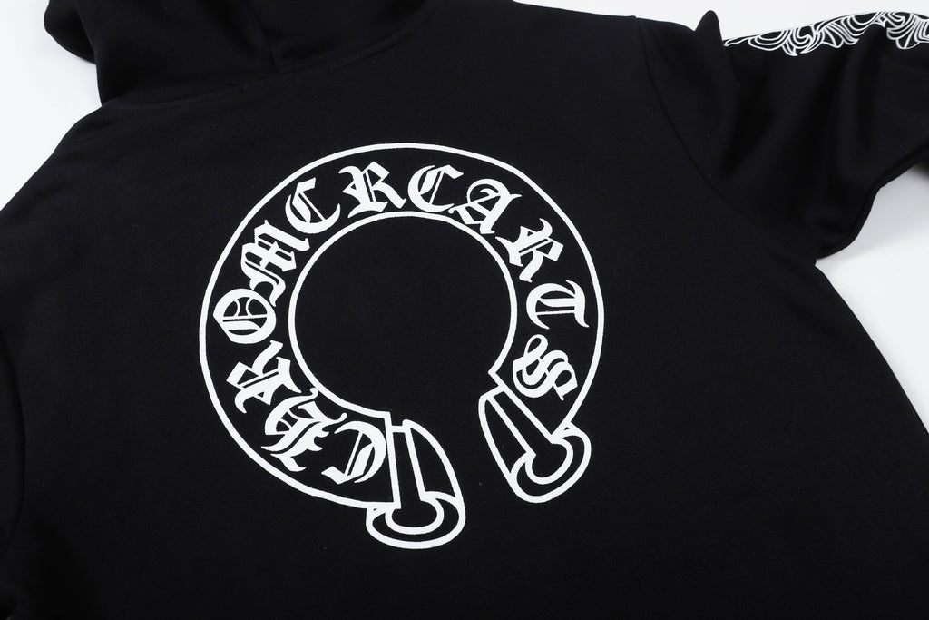 Chrome Hearts Scroll Cross Zip Up Hoodie Classic Street Hooded Jacket