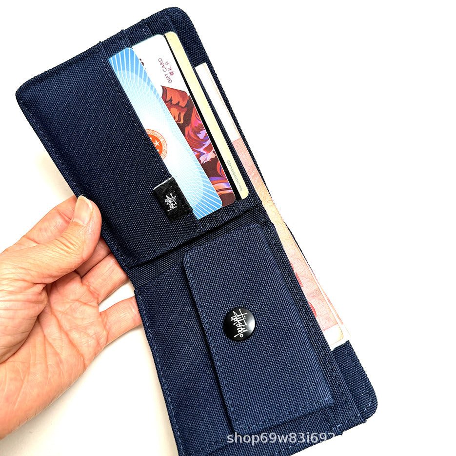 Stussy Canvas Bifold Wallet Multi Pattern Card Holder Coin Purse