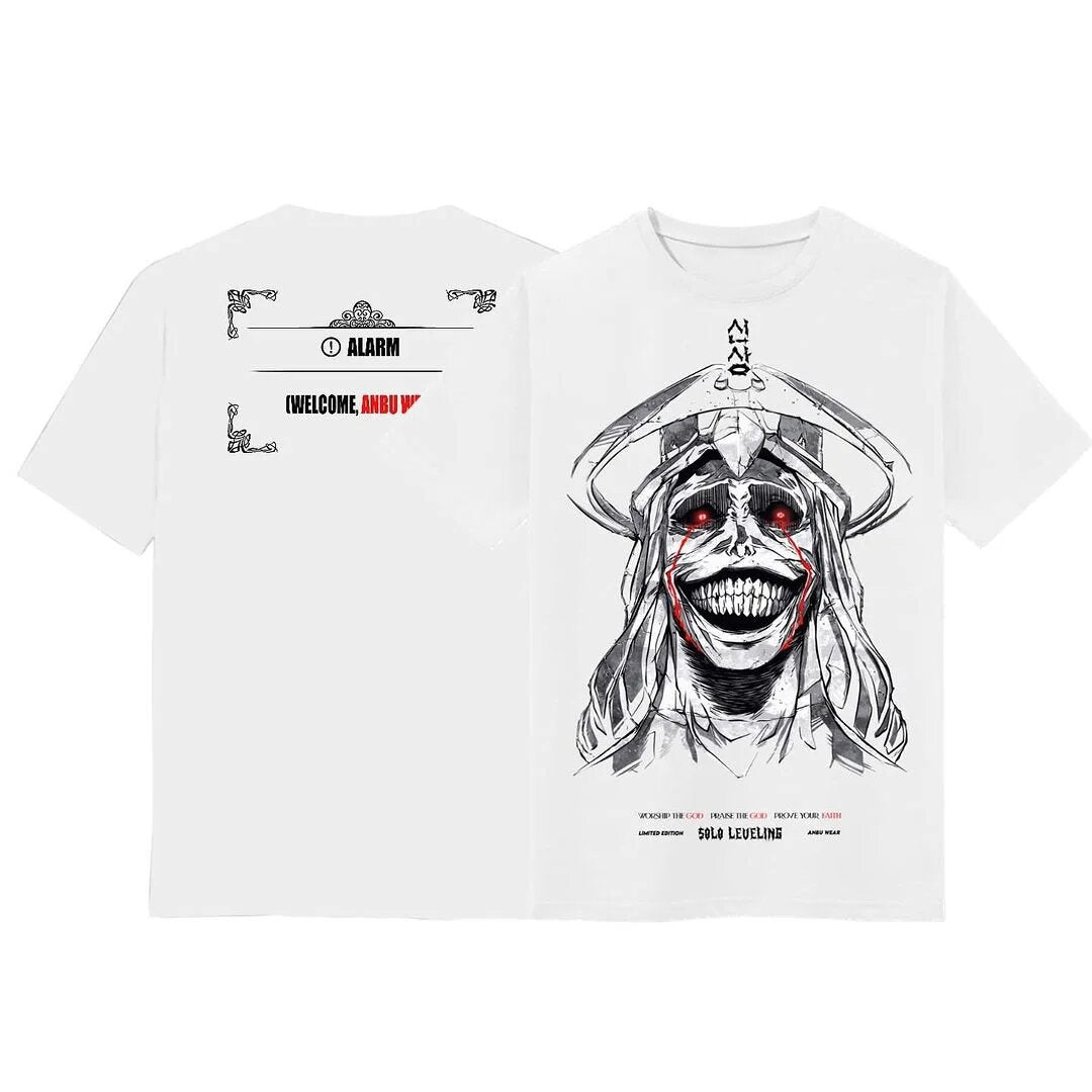 Streetwear-Shirt im Gothic-Stil von Saint Michael mit Grafik – Unisex Oversized Baumwoll-T-Shirt