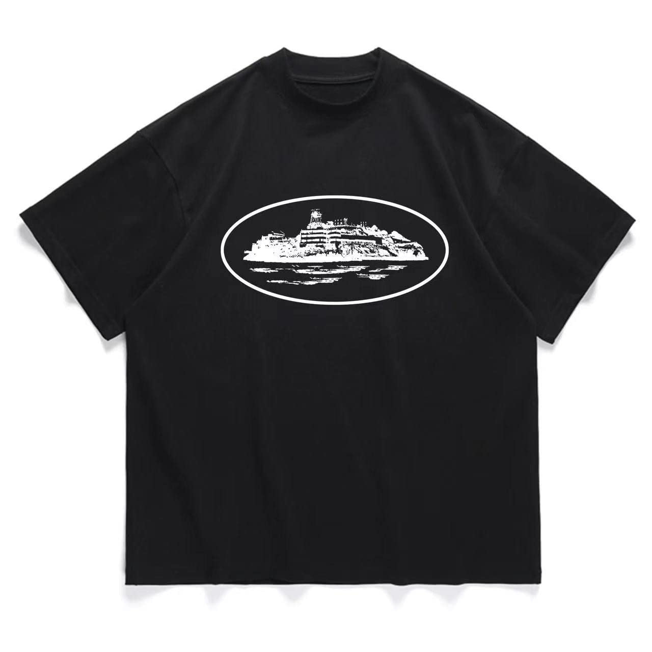 Corteiz CRTZ Y2K Classic Ship Logo Oversized Vintage Baumwoll-T-Shirt