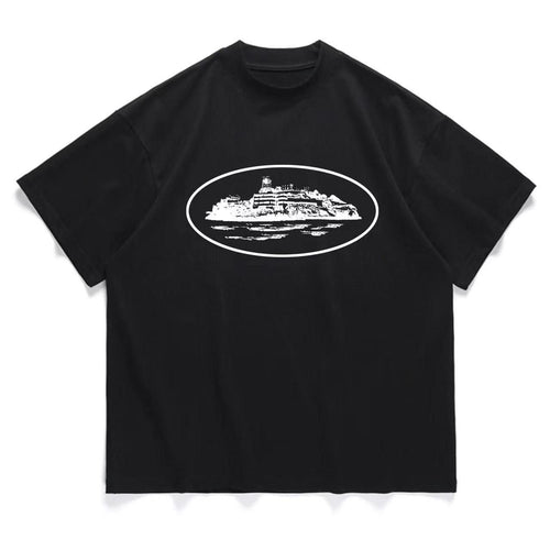 Corteiz CRTZ Y2K Classic Ship Logo Oversized Vintage Cotton Tee