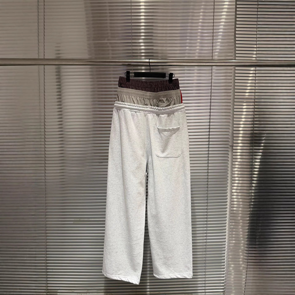 Protocol Index British Flag Embroidery Triple Waist Wide Leg Sweatpants