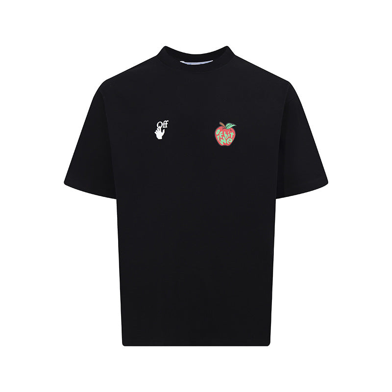 Tape Arrow Graphic Print Streetwear Crew Neck Short Sleeve T Shirt