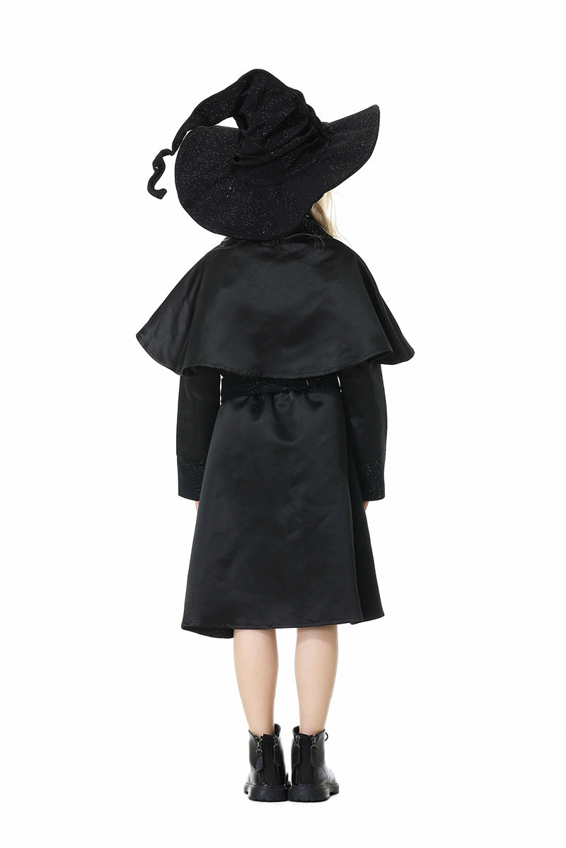 Halloween Wizard Witch Long Robe Cosplay Sets Adult & Kids Outfits