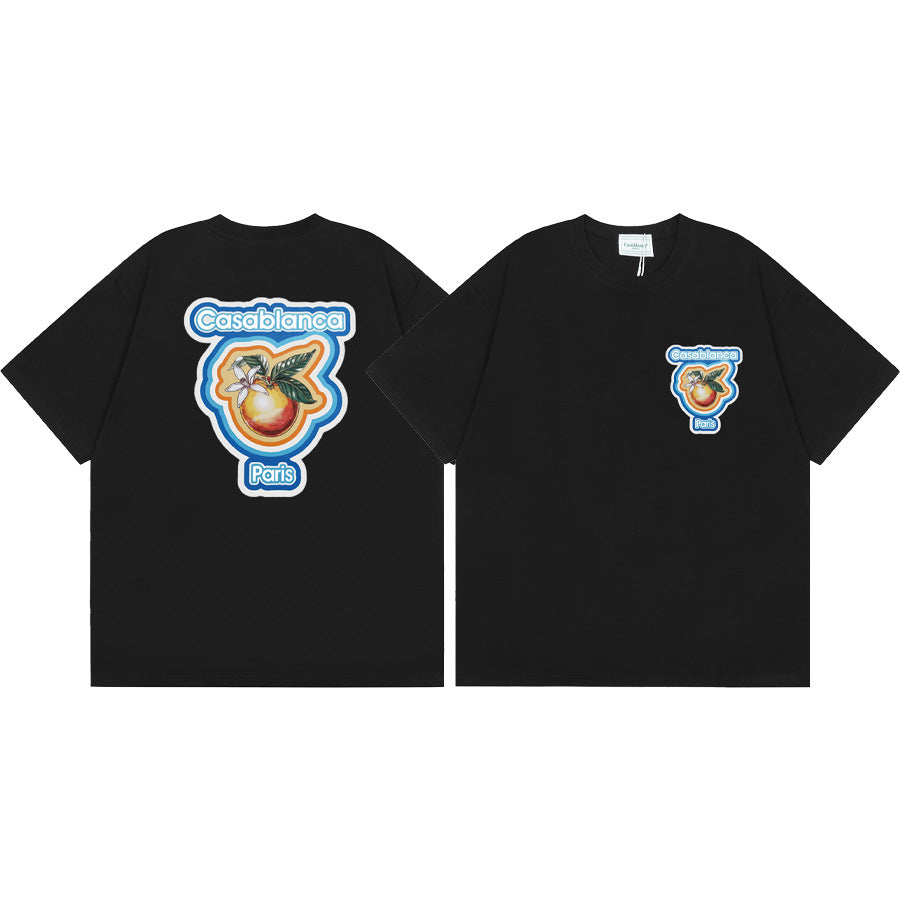 2026 New Casablanca Logo Print Loose Fit Unisex Short Sleeve T-Shirt