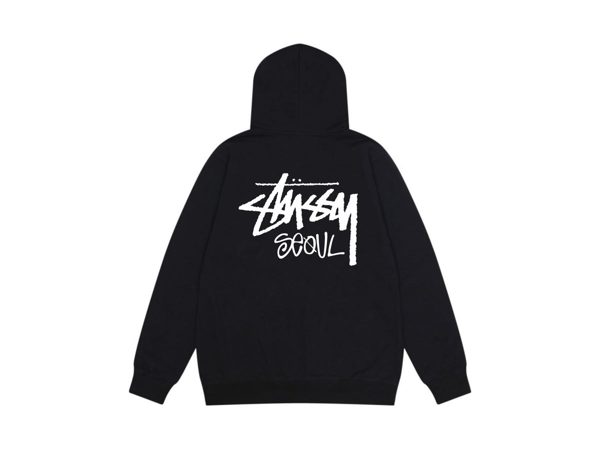 Stussy Zip Up Hoodie Multi Graphic Letter Print Streetwear Jacket