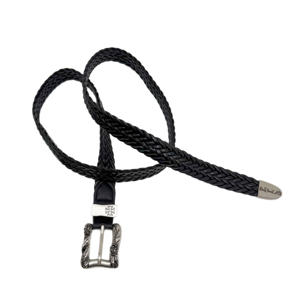 ERD Punk Rose Buckle Hand Woven Narrow Belt Streetwear Unisex