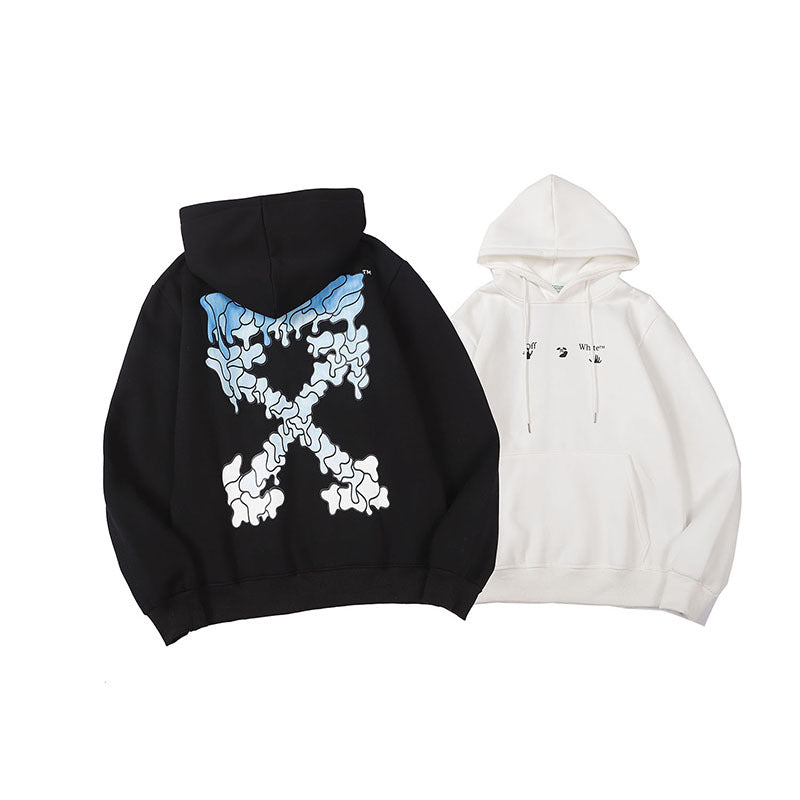 Off White Arrow Graphic Print Hoodie Streetwear Unisex