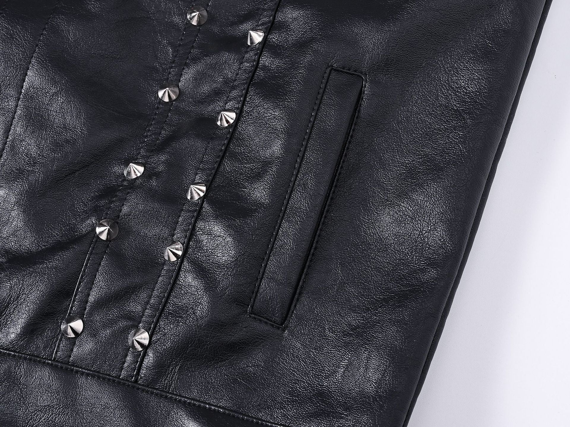 Rivet Biker Punk Faux Leather Vest Unisex Sleeveless Waistcoat