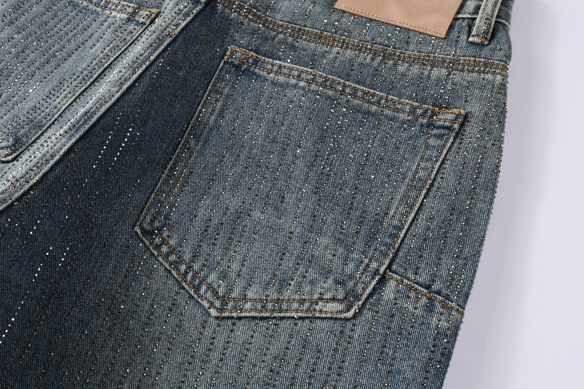 Purple Brand Rhinestone-Embellished Flared Jeans