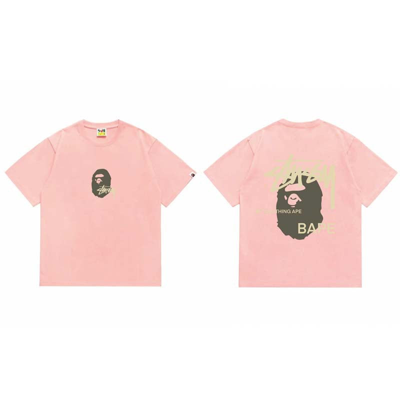 BAPE Ape Head Shark Print Loose Casual Unisex T-Shirt