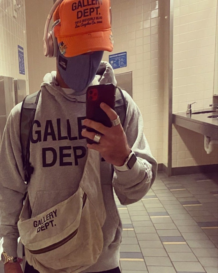 Gallery Dept Letter Print Hoodie Loose Couple Streetwear Sweatshirt