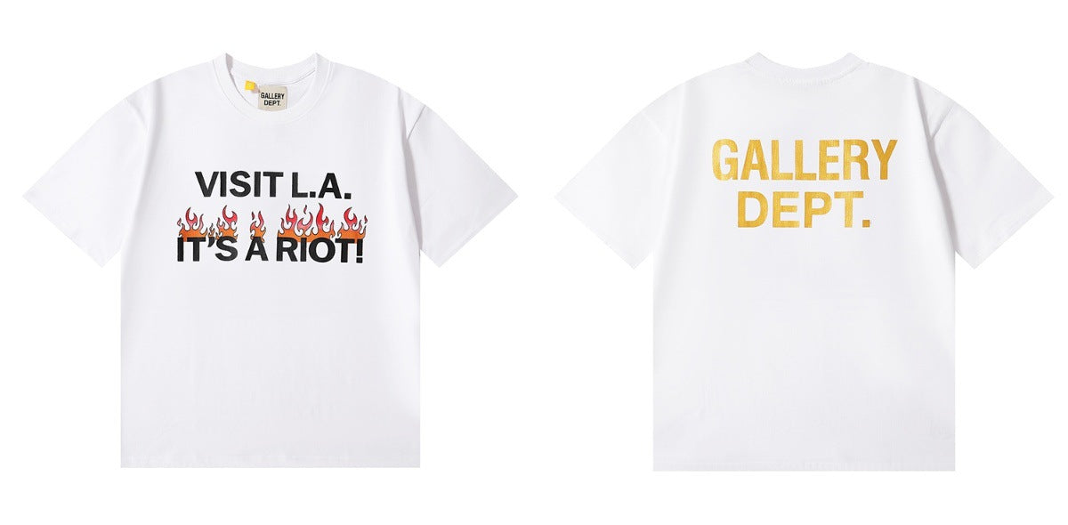 Gallery Dept Tie Dye Washed Graffiti Print Crew Neck T‑Shirt Unisex