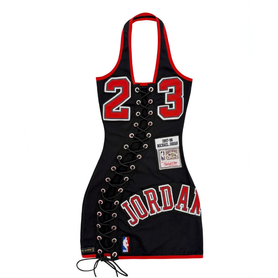 Bulls Lace Up Halter Cutout Bodycon Mini Dress Women
