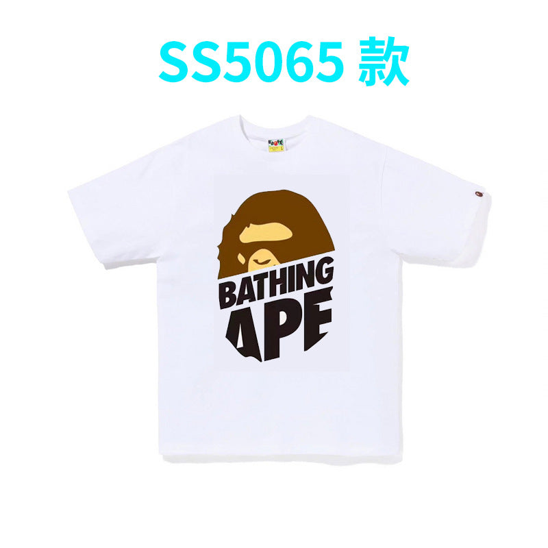 BAPE Shark Camo Graphic Tee Loose Unisex Streetwear T-Shirt