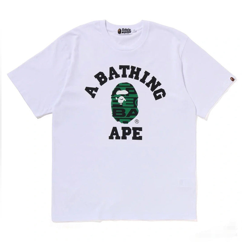 BAPE Ape Head Cartoon Print Loose Unisex Short Sleeve T-Shirt