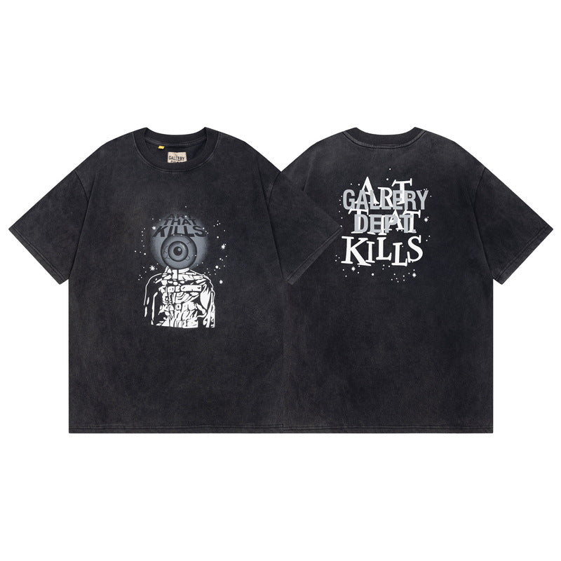 Gallery Dept Vintage Washed Graphic Short Sleeve Tee Streetwear Unisex