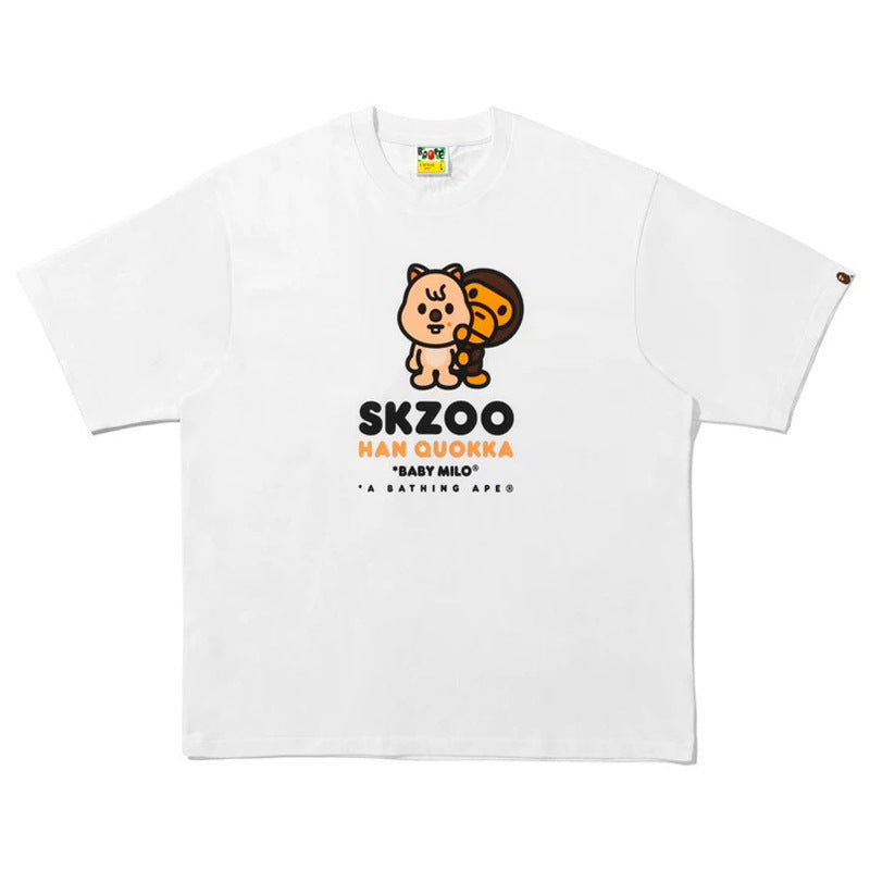 BAPE Ape Head Camo Shark Print Crew Neck Short Sleeve T‑Shirt Unisex