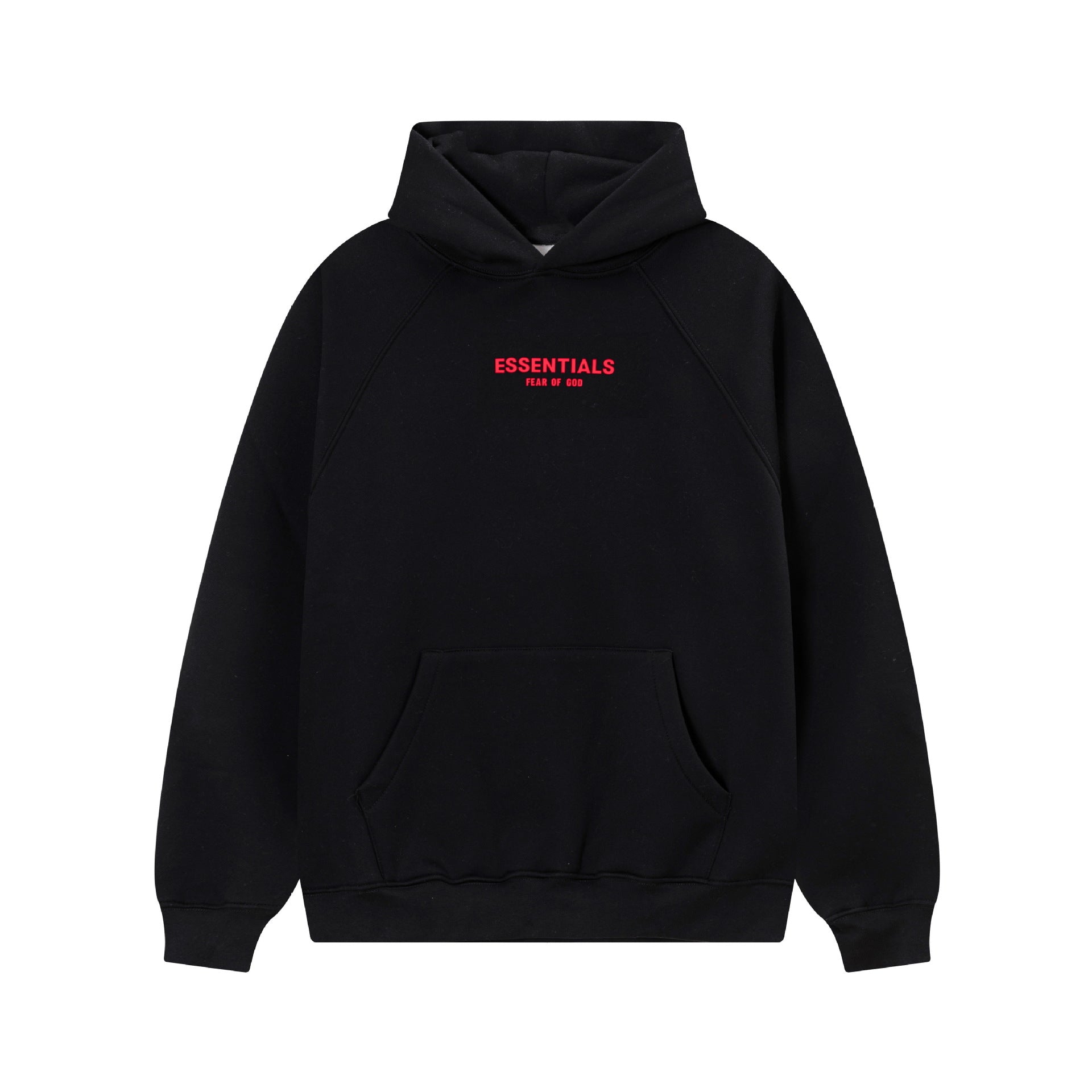 Fear Of God Essentials Red Rubber Letter Pullover Hoodie Unisex