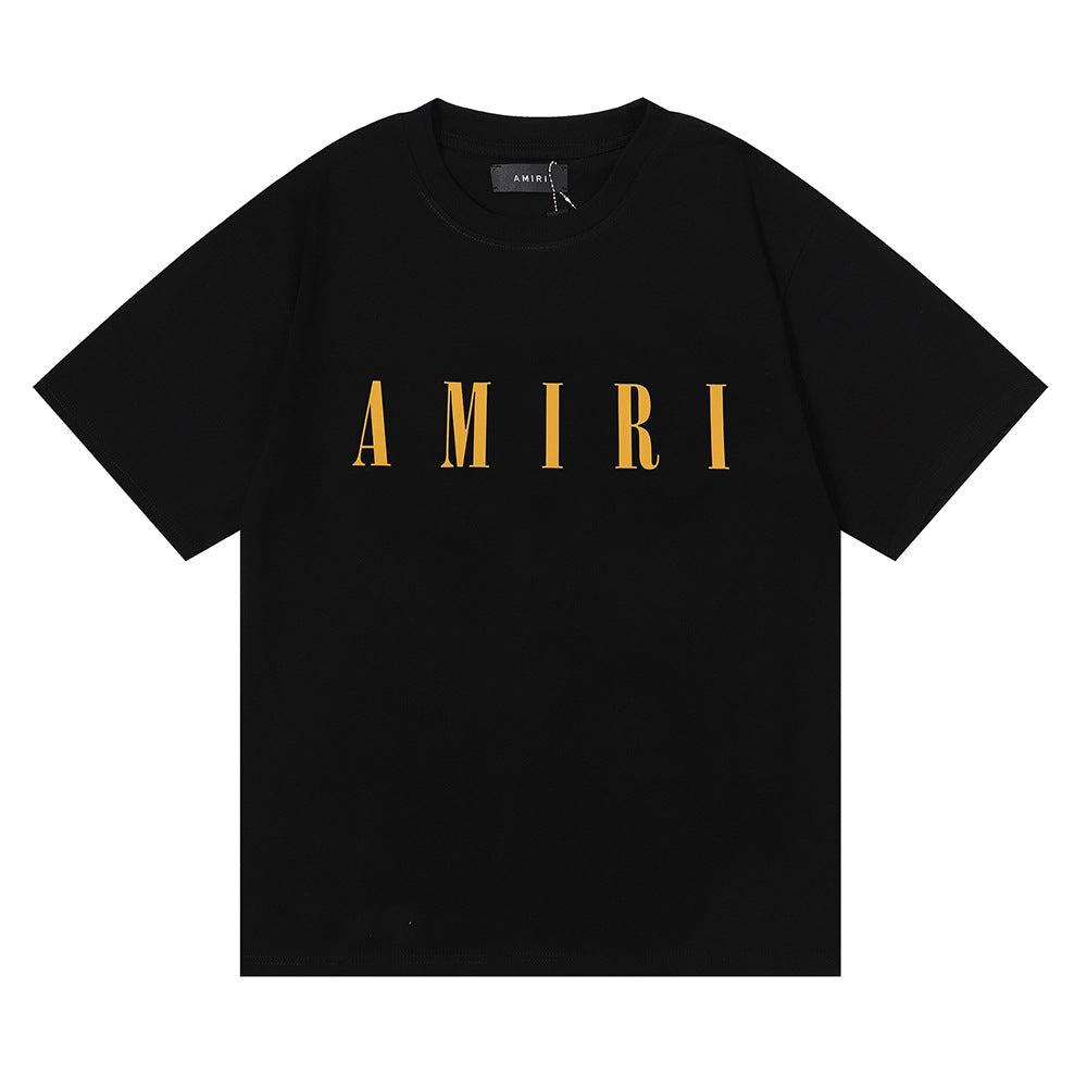 Amiri Rose Skull Letter Graphic Short Sleeve Tee Streetwear Unisex