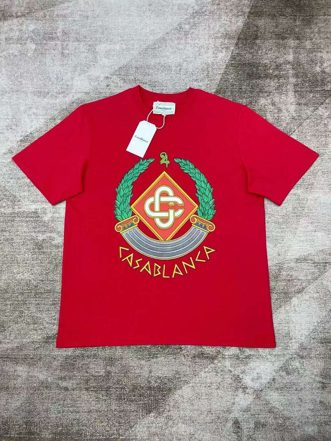 Casablanca Art Graphic Print Loose Unisex Short Sleeve T-Shirt