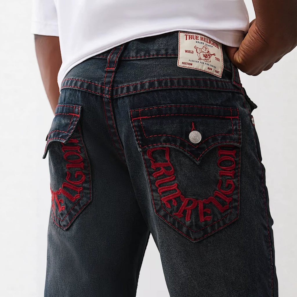 True Religion Letter Embroidery Bobby Baggy Jeans Men Y2K