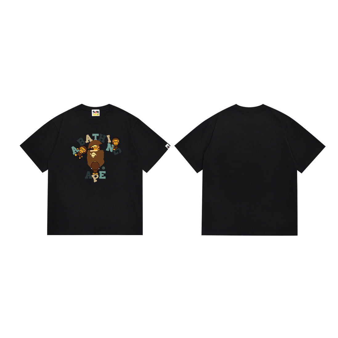 Bape Multi‑Ape‑Head Graphic Oversized Tee Streetwear Unisex