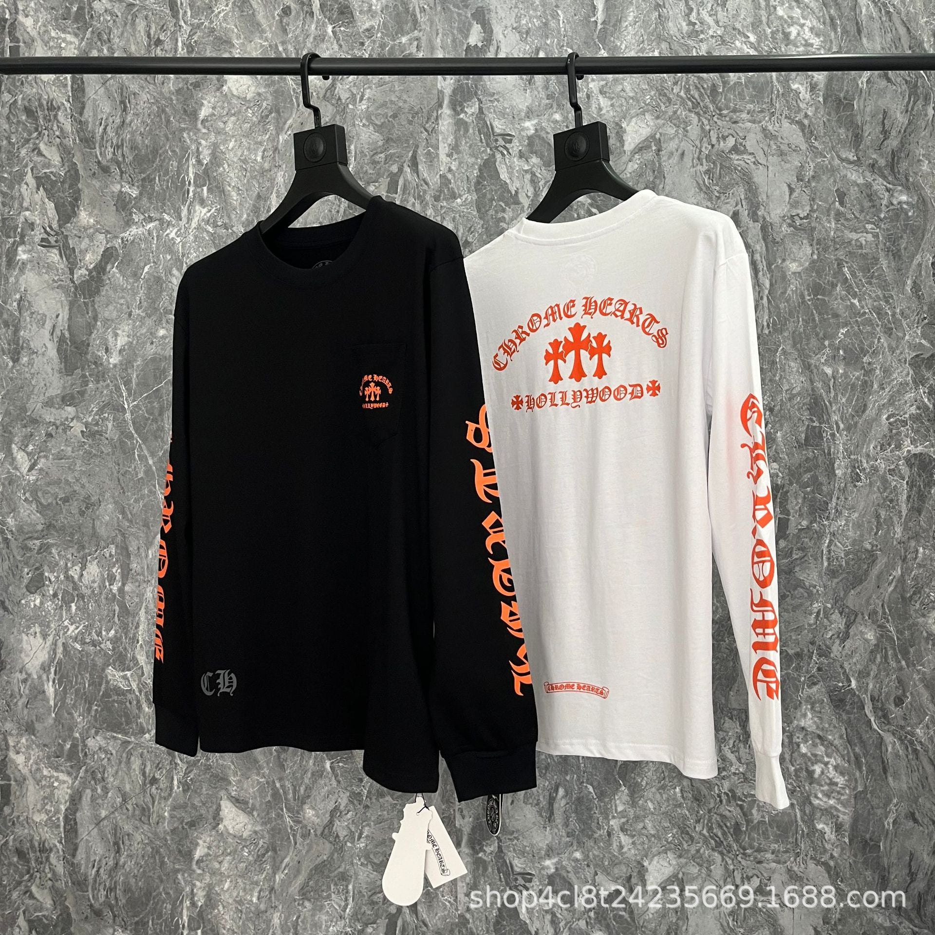 Chrome Hearts Cross Horseshoe Sanskrit Print Long Sleeve Tee Unisex