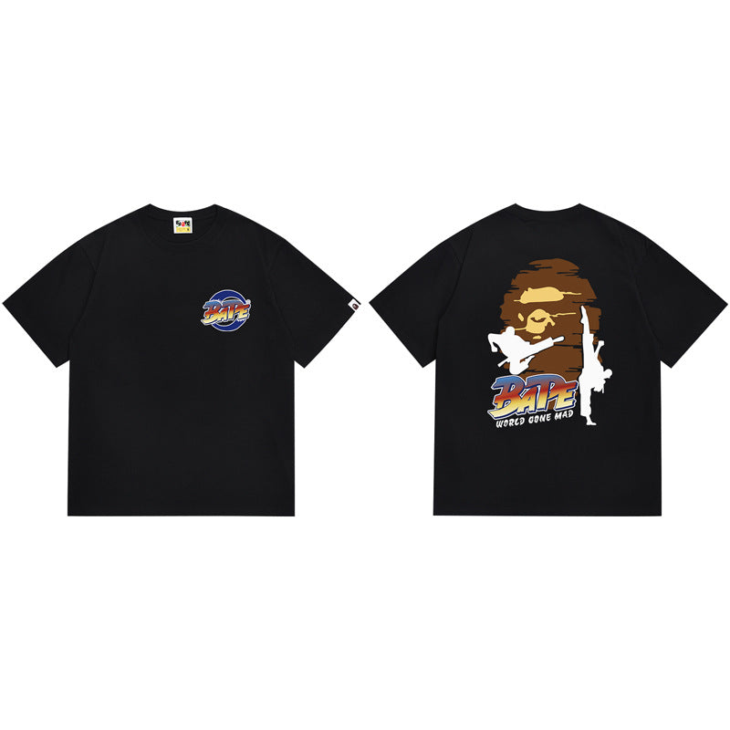 Bape Camo Ape‑Head Graphic Oversized Tee Streetwear Unisex