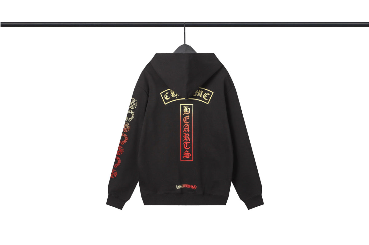 Chrome Hearts Multi‑Cross Sanskrit Graphic Oversized Hoodie Streetwear
