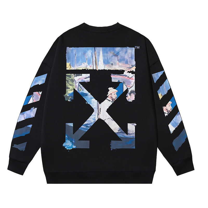 Off-White Multi Graphic Arrow Logo Unisex Crew Neck Sweatshirt
