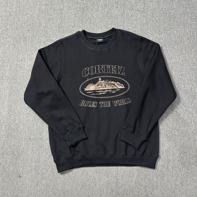 Corteiz Island Letter Graphic Oversized Crewneck Streetwear