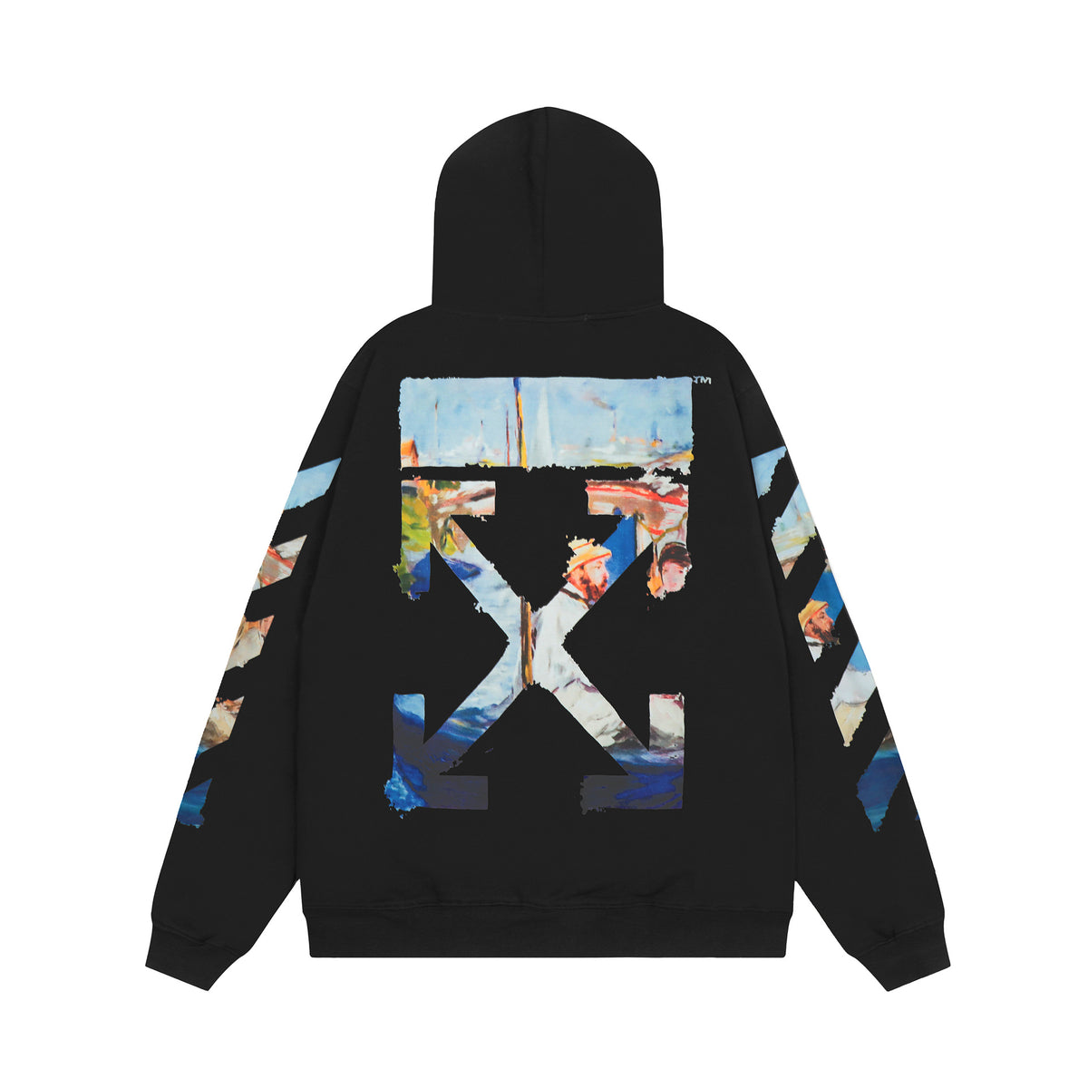 Off‑White Multi‑Arrow Abstract Graphic Oversized Hoodie Streetwear