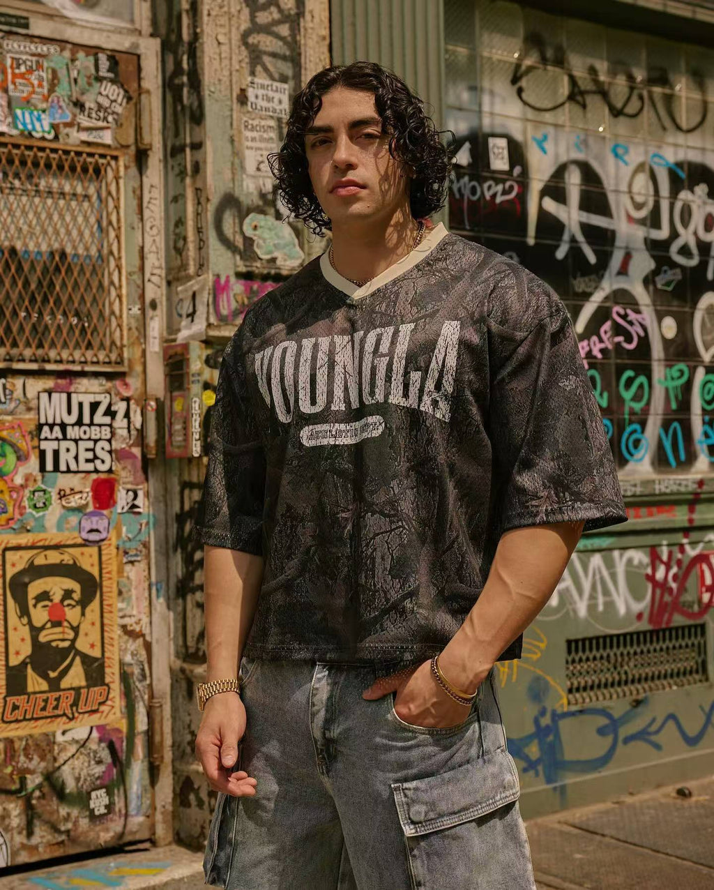 YOUNGLA 4187 Varsity Football Cropped Jersey