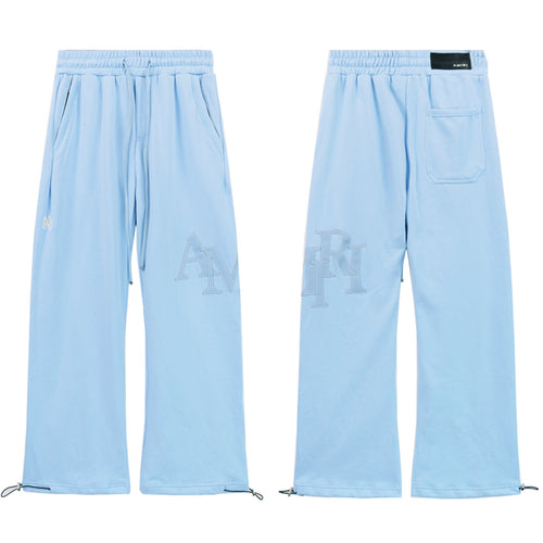 Amiri Patch Embroidery Letter Casual Wide Leg Pants Unisex