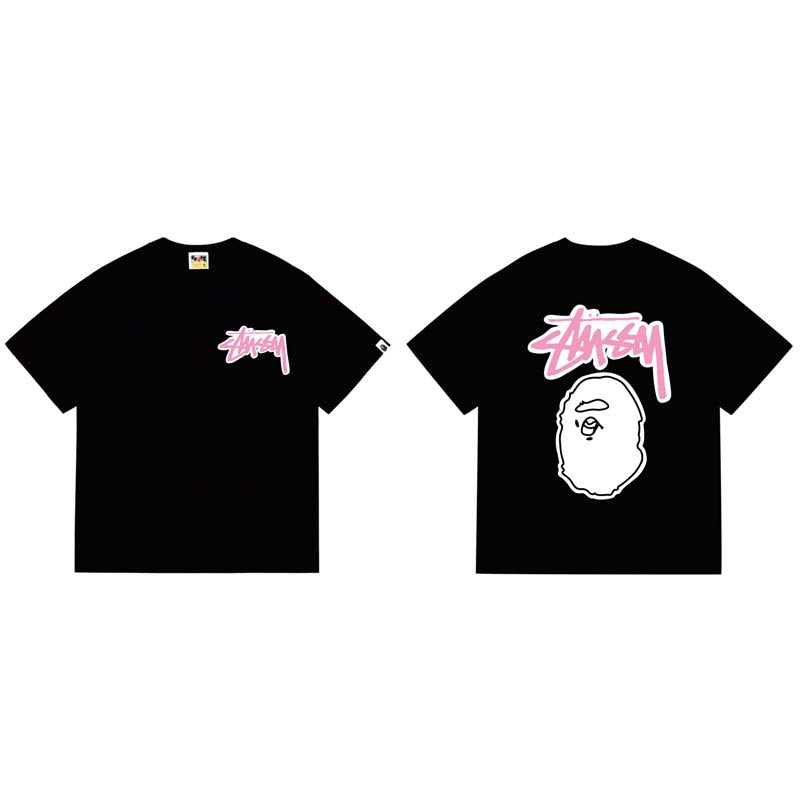 BAPE Ape Head Shark Print Loose Casual Unisex T-Shirt