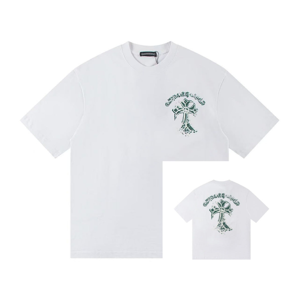 Chrome Hearts Color Sanskrit Cross Horseshoe Print Short Tee Unisex