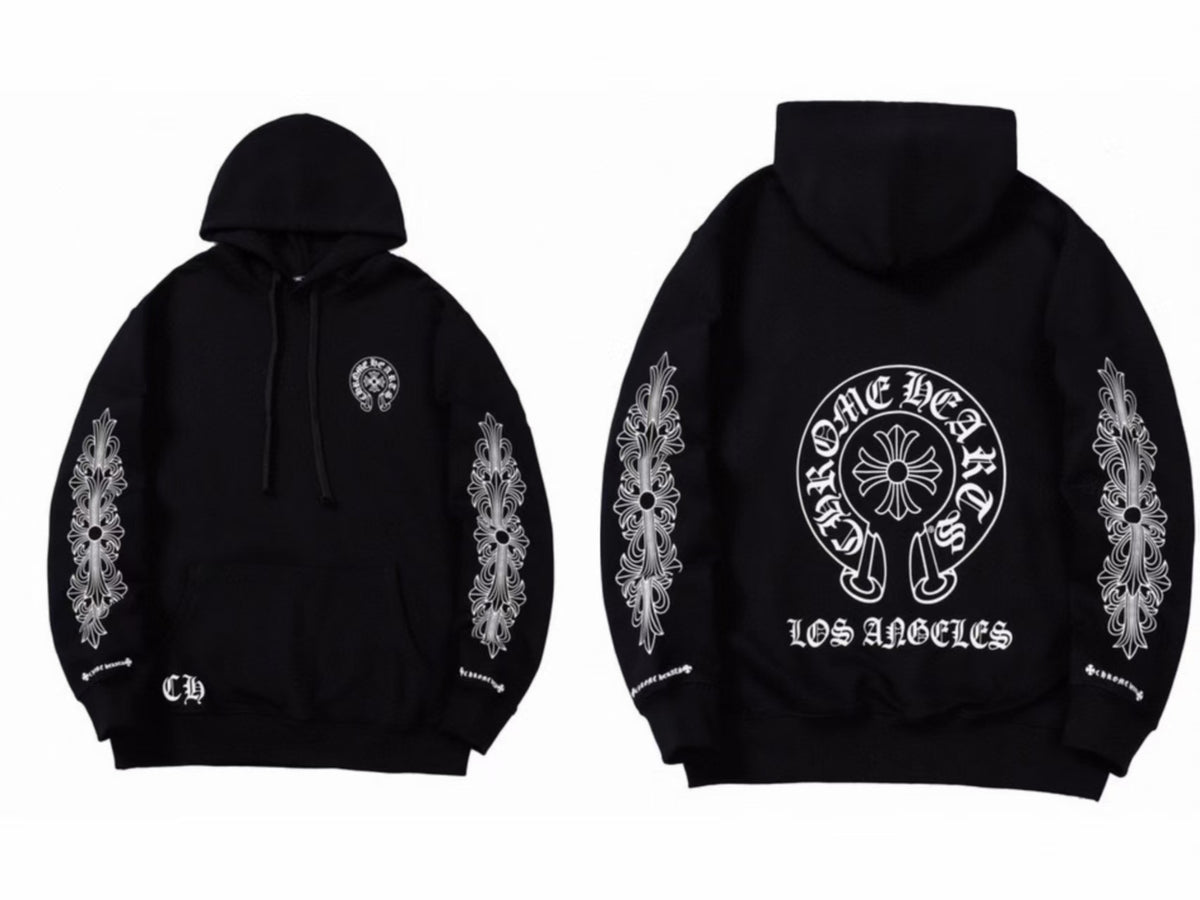 Chrome Hearts Gothic Graphic Print Pullover Hoodie Streetwear Unisex