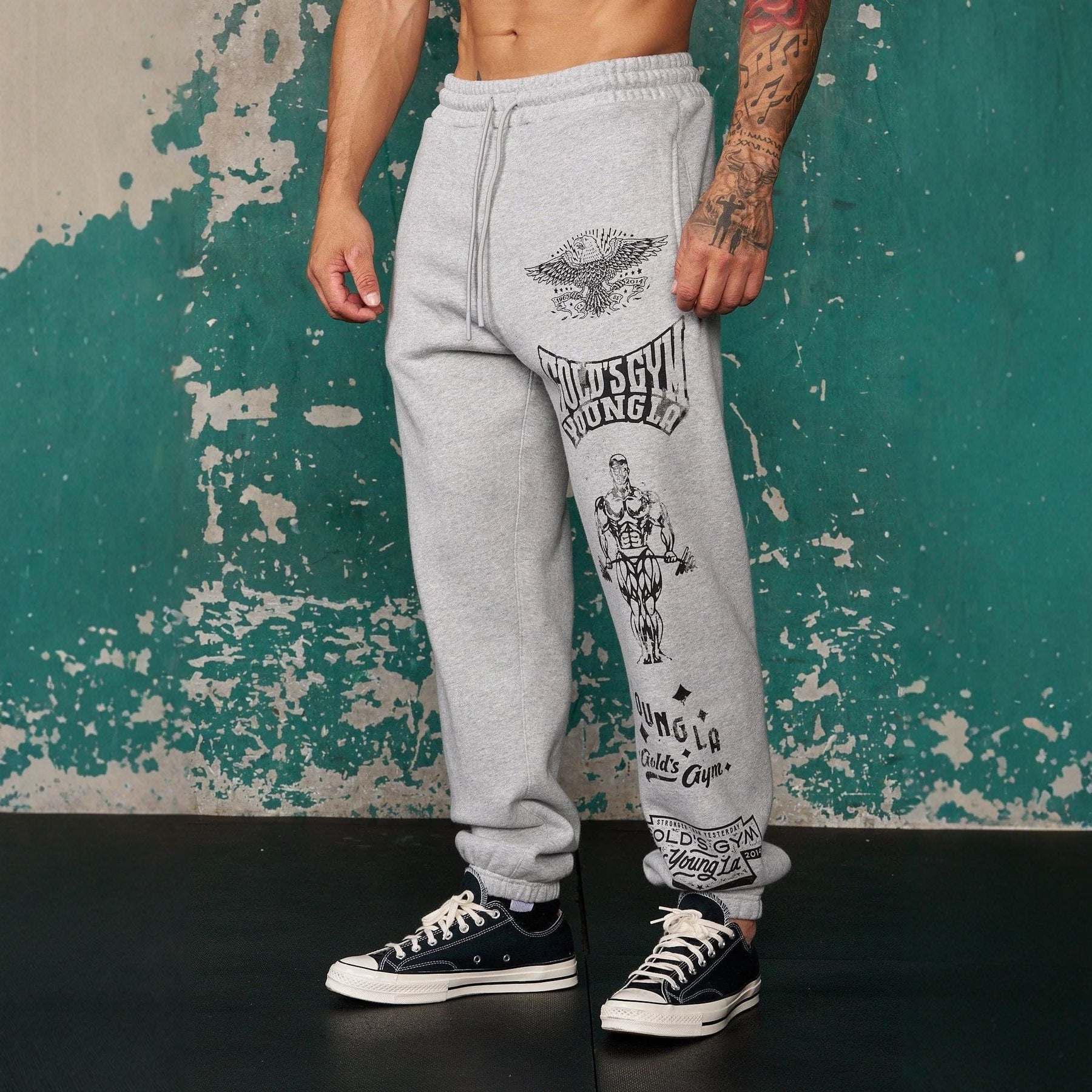 YOUNGLA 2143 Golds Gym Immortal Joggers