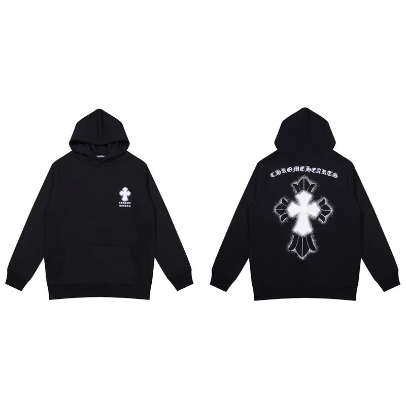 Chrome Hearts Multi‑Cross Graphic Oversized Hoodie Streetwear Unisex