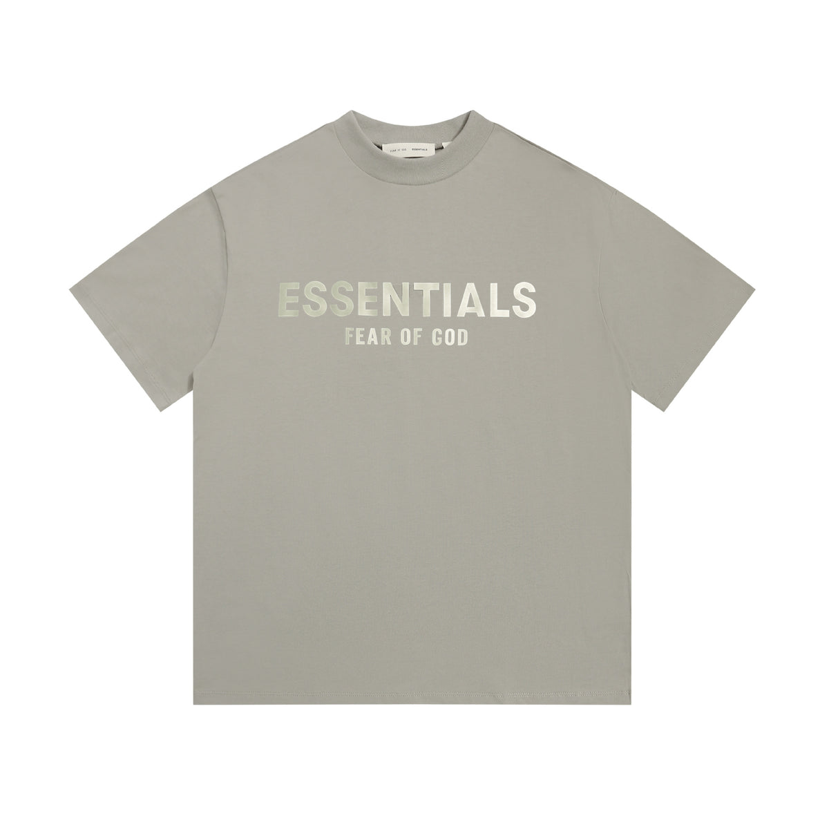 Fear Of God Essentials Silver Foil Letter Print Tee Streetwear Unisex