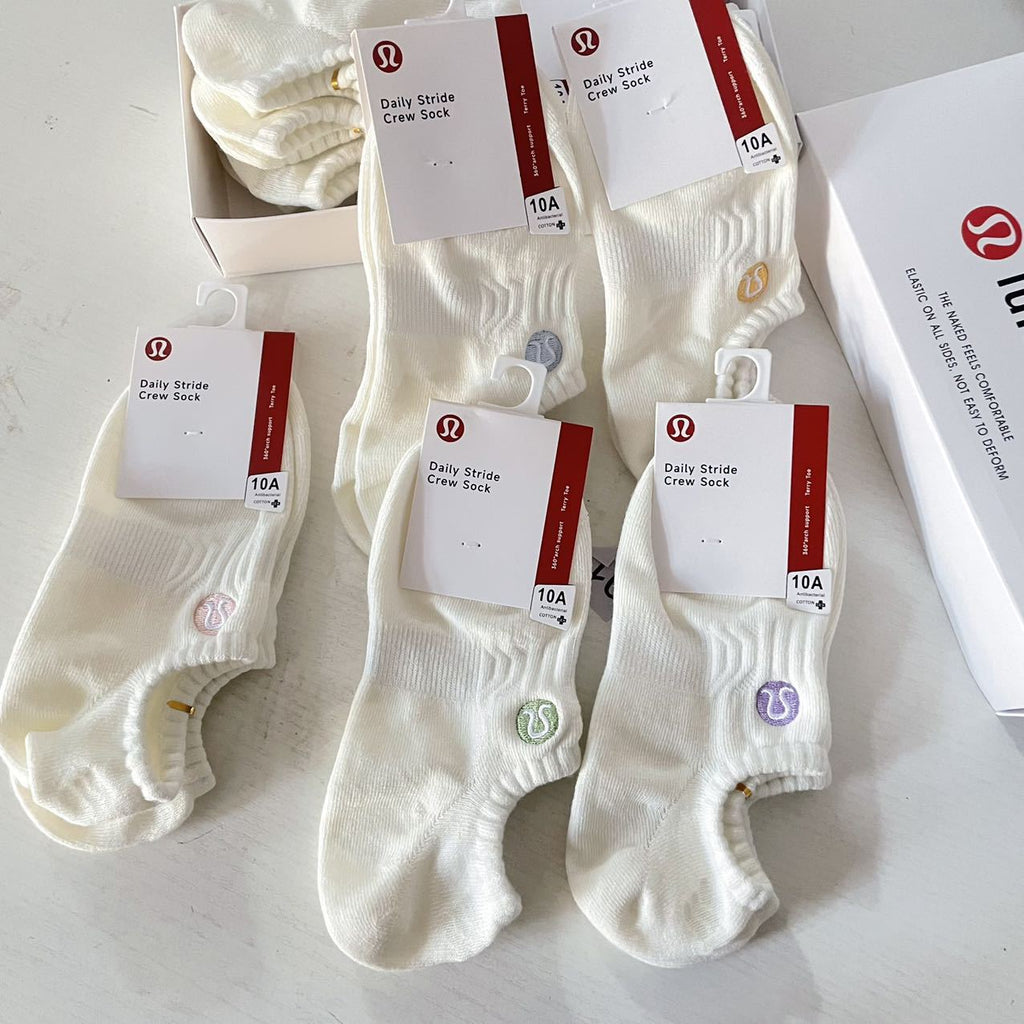 Lululemon Daily Stride No Show Socks 5 Pairs Box