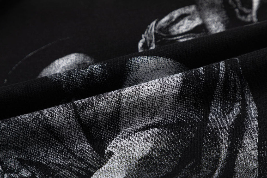 Off-White B&W Figure Painting Graphic Hoodie