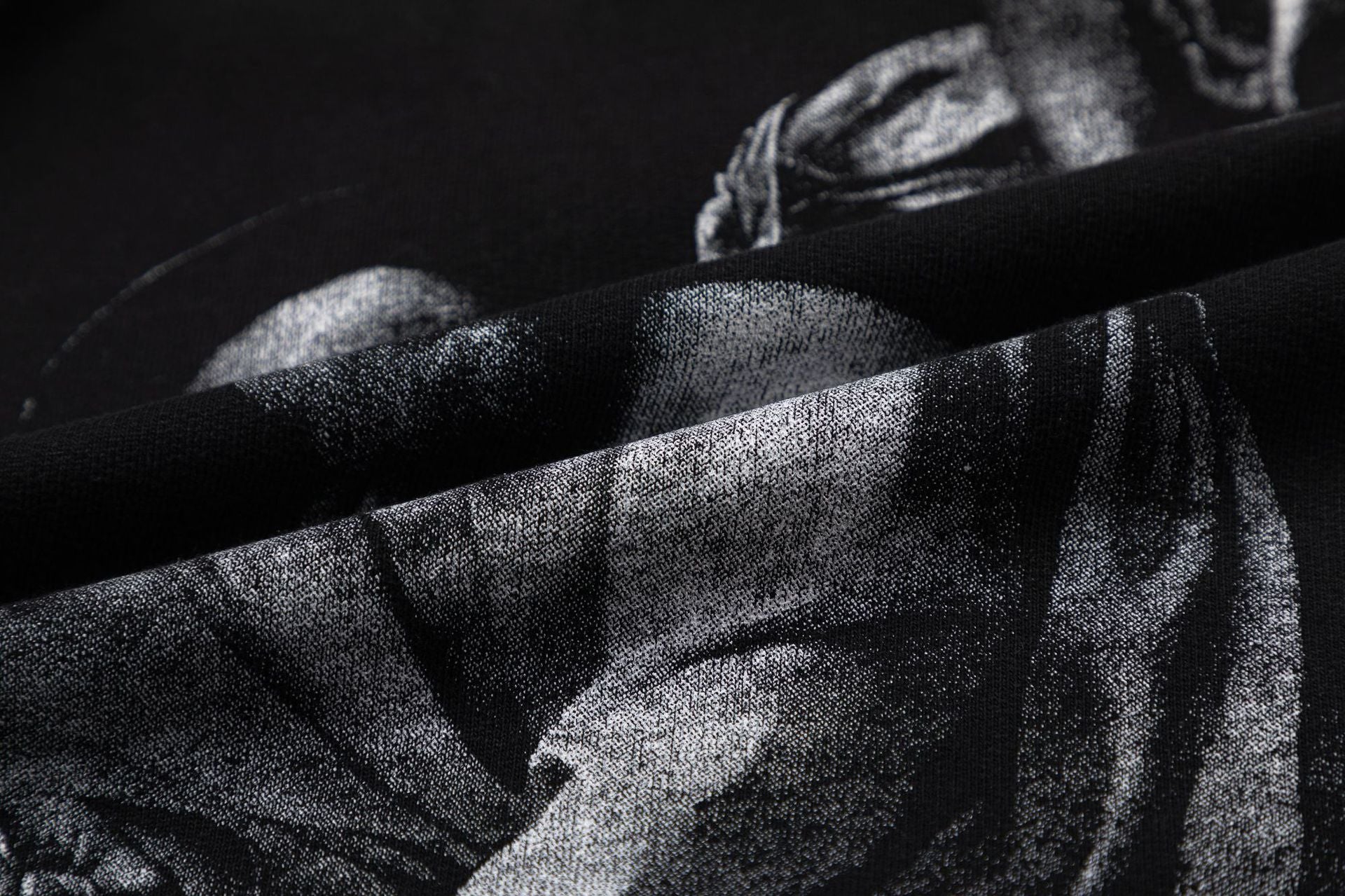 Off-White B&W Figure Painting Graphic Hoodie