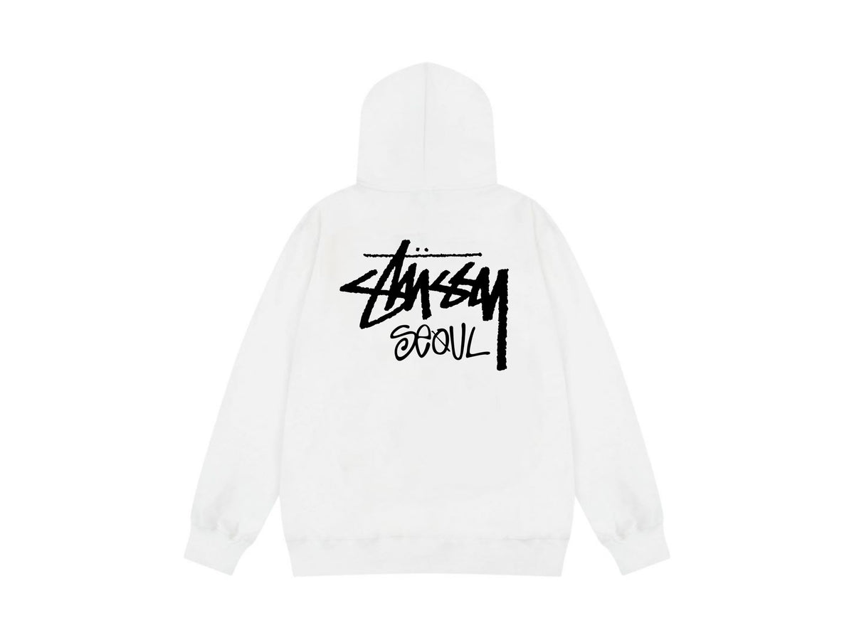 Stussy Zip Up Hoodie Multi Graphic Letter Print Streetwear Jacket