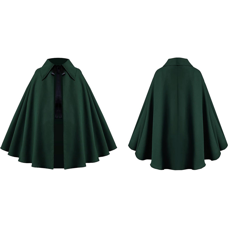 Halloween Medieval Short Cape Stand Collar Multi‑Color Cosplay Cloak