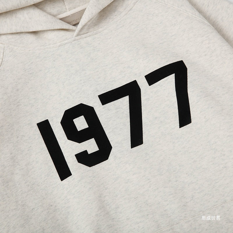 Fear of God ESSENTIALS 1977 Flocked Number Print Hoodie sweatpants